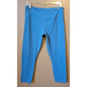 Zyia Active Women's Blue High Rise Tight Crop Capri Leggings | Size 14-16